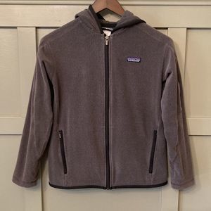 𝅺PATAGONIA Full Zip Hooded Fleece Jacket Gray Women's Size Small